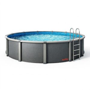 above ground frame swimming pool with ladder