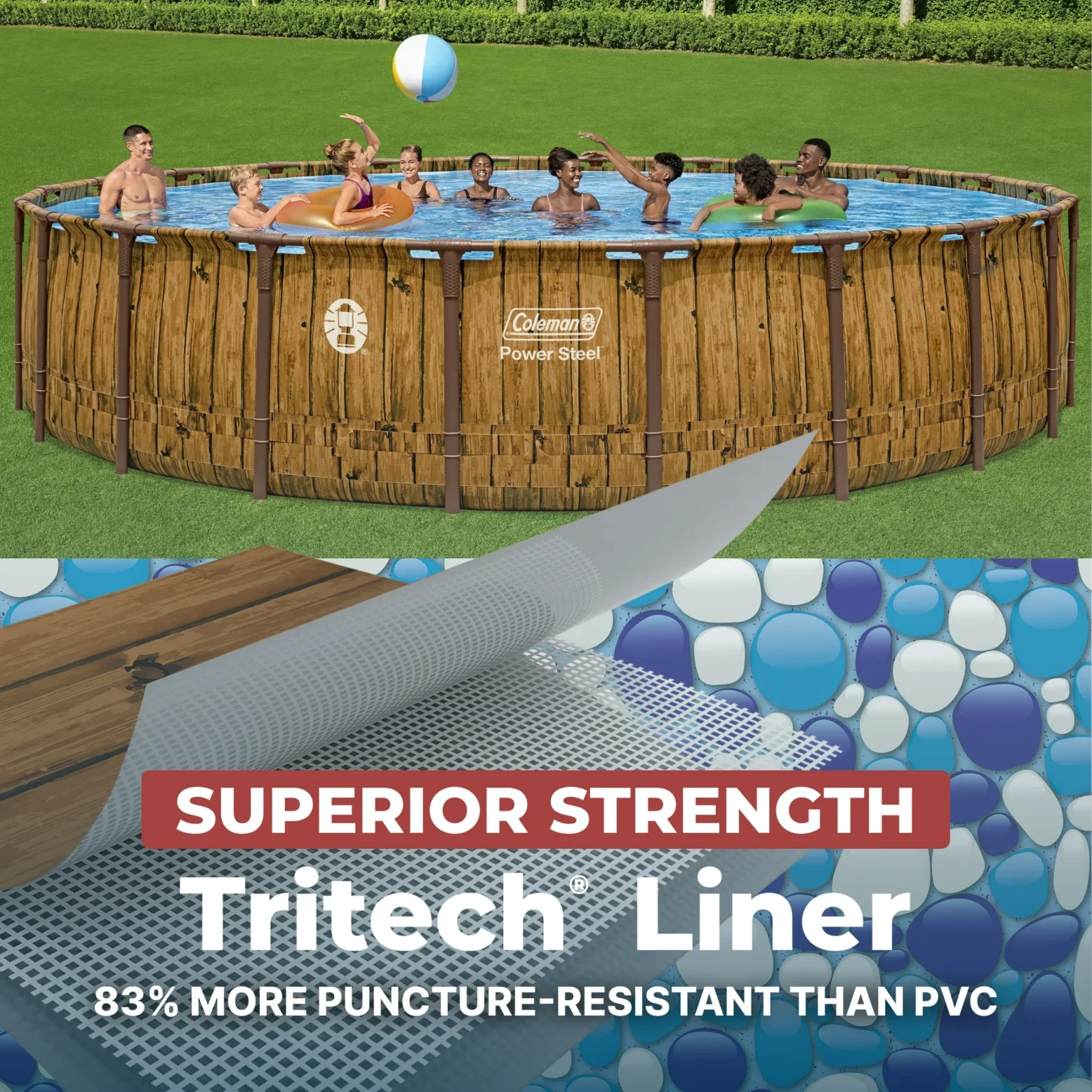 coleman power steel 22′ x 52″ round above ground swimming pool set coleman power steel 22′ x 52″ round above ground swimming pool set