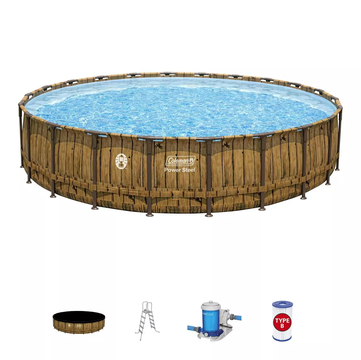 coleman power steel 22′ x 52″ round above ground swimming pool set coleman power steel 22′ x 52″ round above ground swimming pool set