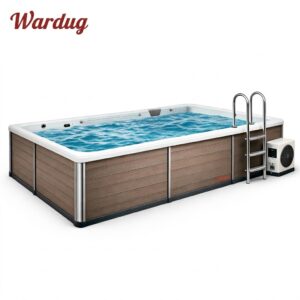 above ground swim spa / compact lap pool with heater & ladder