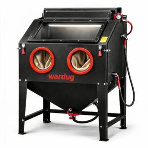benchtop abrasive blast cabinet with dust collector